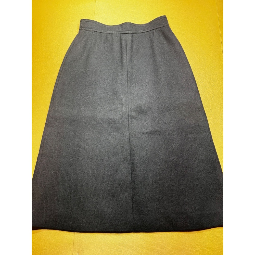 Louis Feraud Paris Vintage Navy Blue Wool Midi A-Line Skirt West Germany Sz 36
